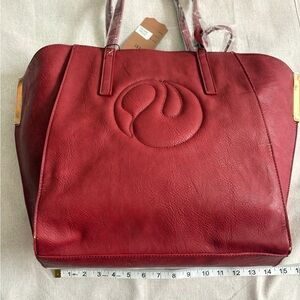 FERI Red Vegan Leather Tote Bag
